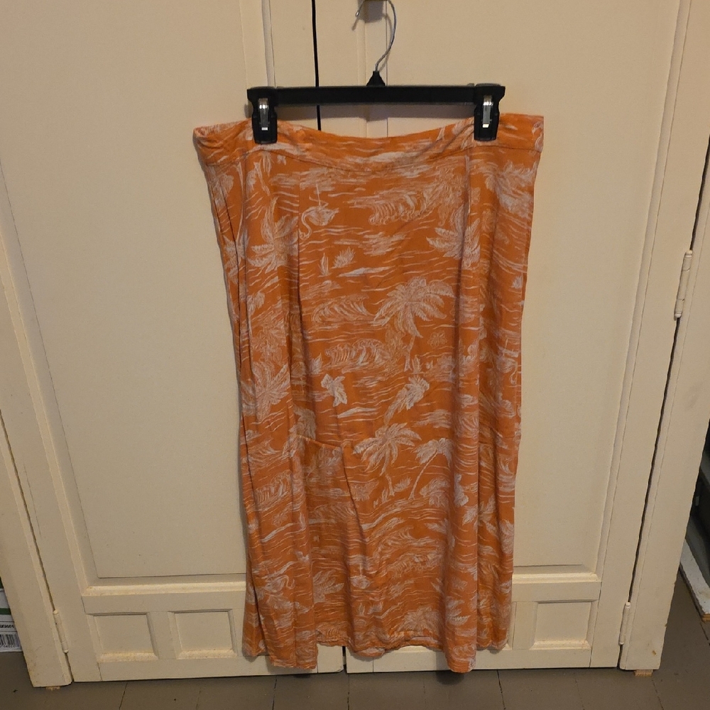 a.n.a Orange and White Tropical Maxi Skirt [2/$15]